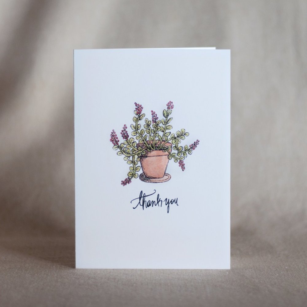4/$20- Plant Thank you Card